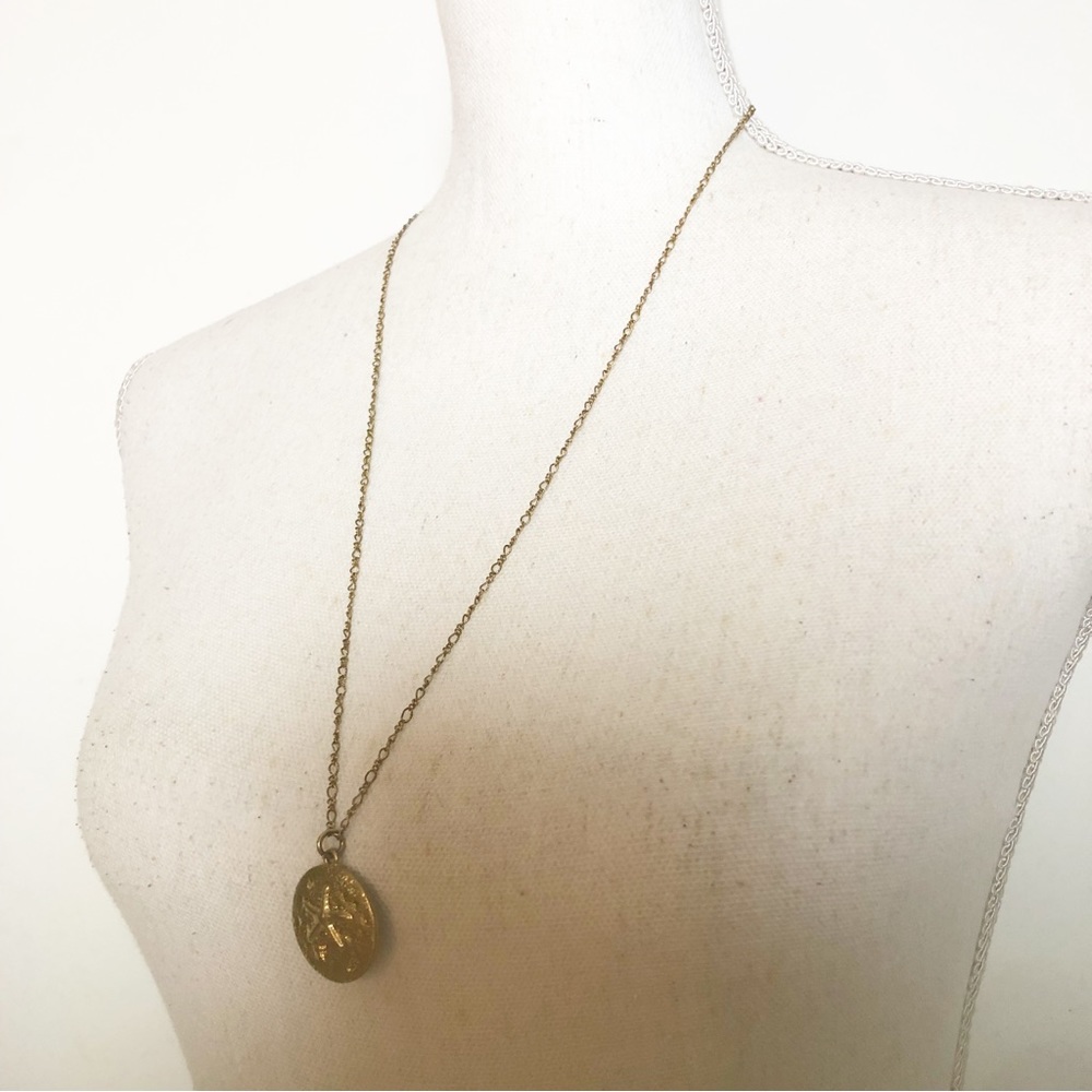 J.CREW Gold Tone Star Fish Sand Dollar Pendant Long Necklace - Picture 3 of 12